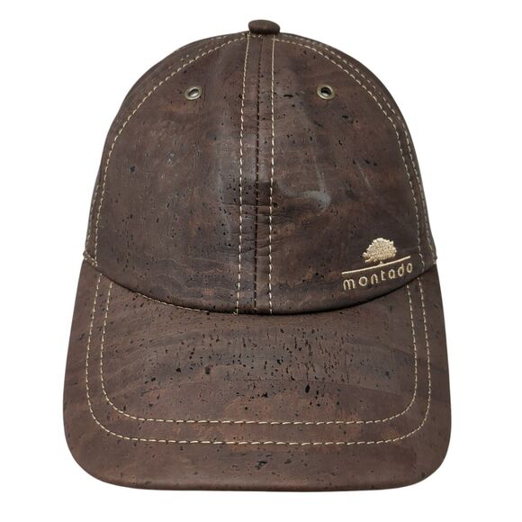 Montado Cork Strapback Hat Brown One Size Adjustable Vented Holes 6 Panel - Picture 1 of 8